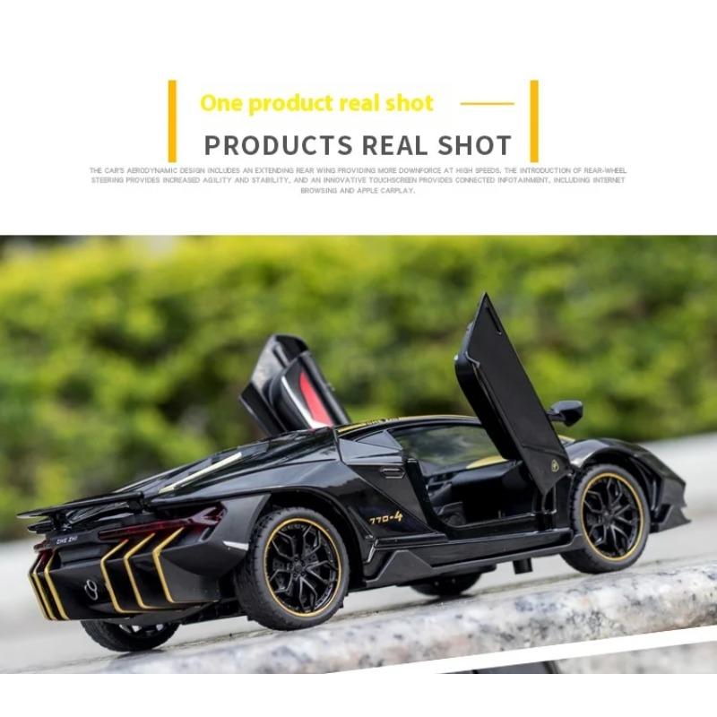 1/24 Scale Lamborghini LP770-4 Super Muscular Sports Car Alloy Metal Diecast Computer Desktop Ornament Automotive Interior Gift Box