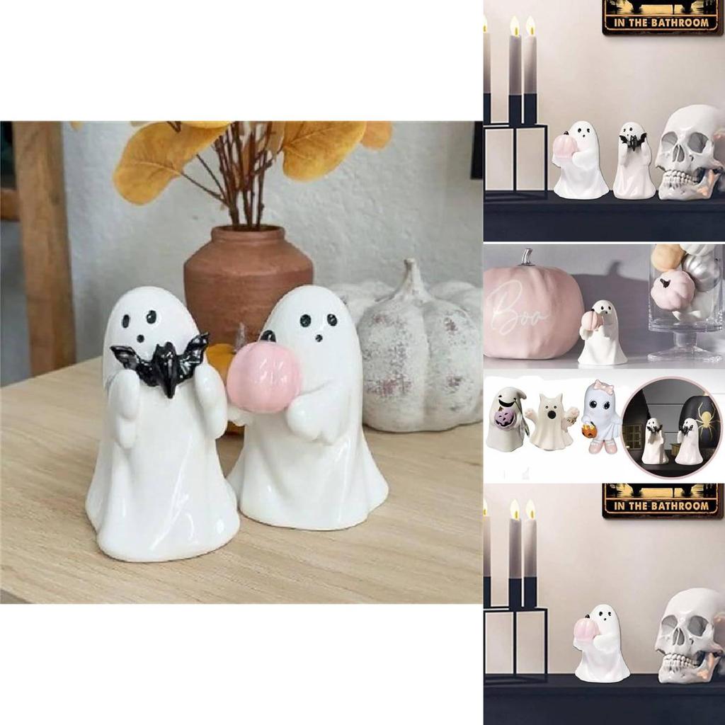 Charming Resin Pumpkin Bat Ghost Decoration For Festive Halloween Table Centerpiece