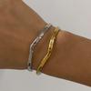 Yori Edelstahl Metall Unregelmäßig Offen Verstellbar Manschettenarmband Armreif Schmuck Zubehör Echtes Gold PVD Beschichtet für Damen