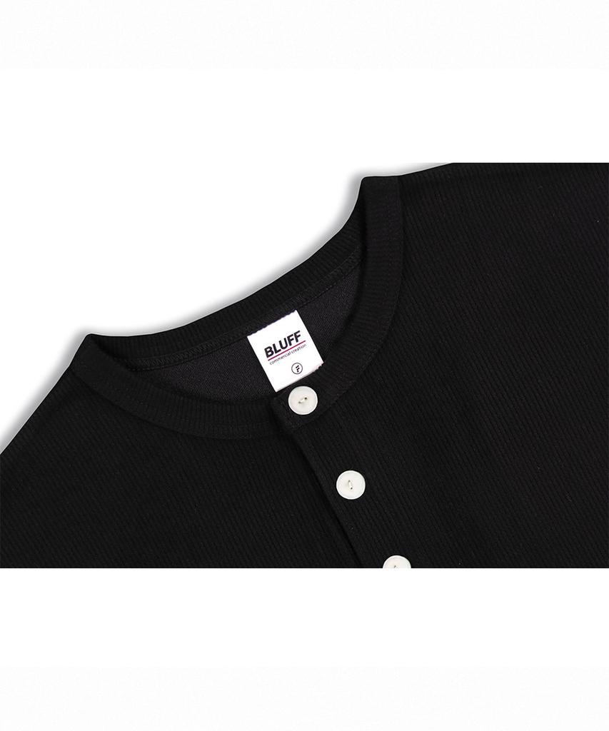 BLUFF Rugged Overfit Henley Neck Short Sleeve T-Shirt [2 Colors]