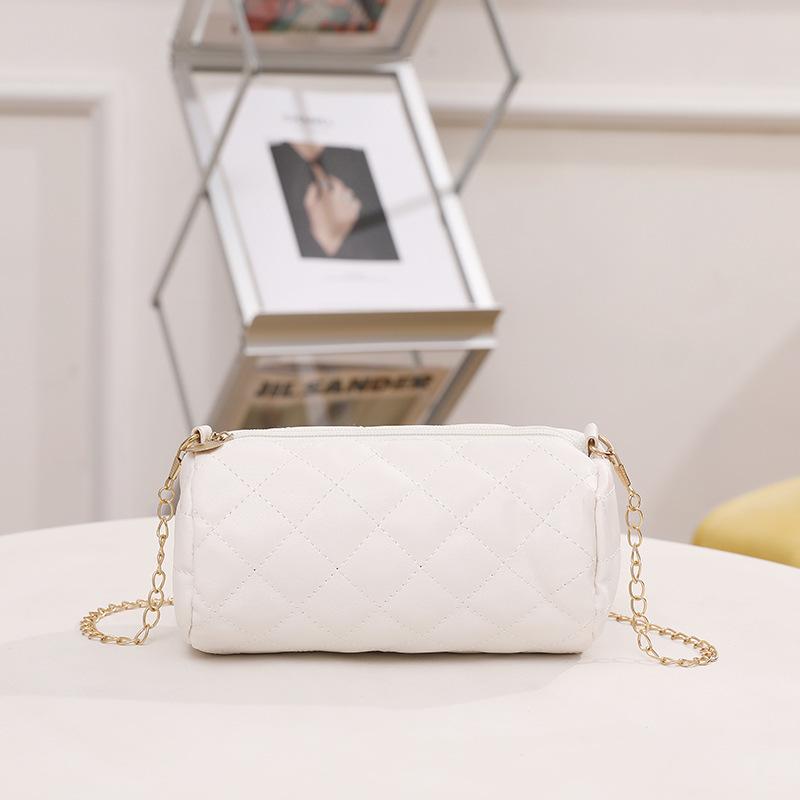 Bag women's new rhombus embroidery chain small cylinder bag casual mobile phone, bag small bag