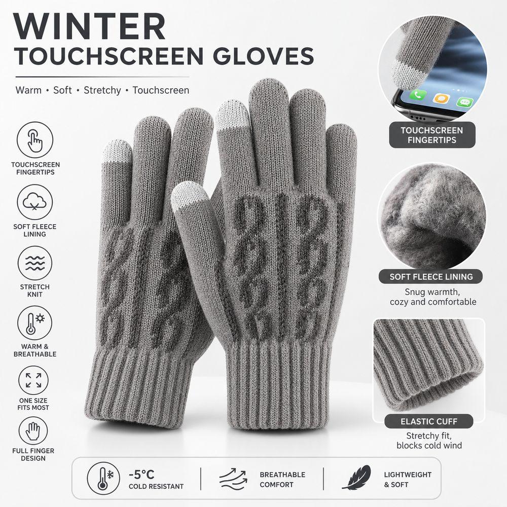 Synthetic Fabric Winter Gloves Touchscreen Compatible hermal Gloves Outdoor Activities