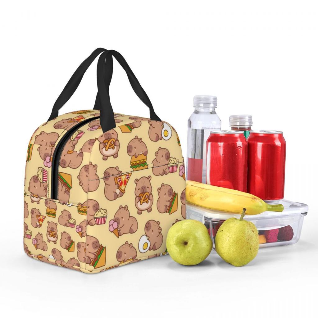 Custom Capybara Insulated Lunch Bag for Women Leakproof Cooler Thermal Lunch Tote Office Picnic Travel