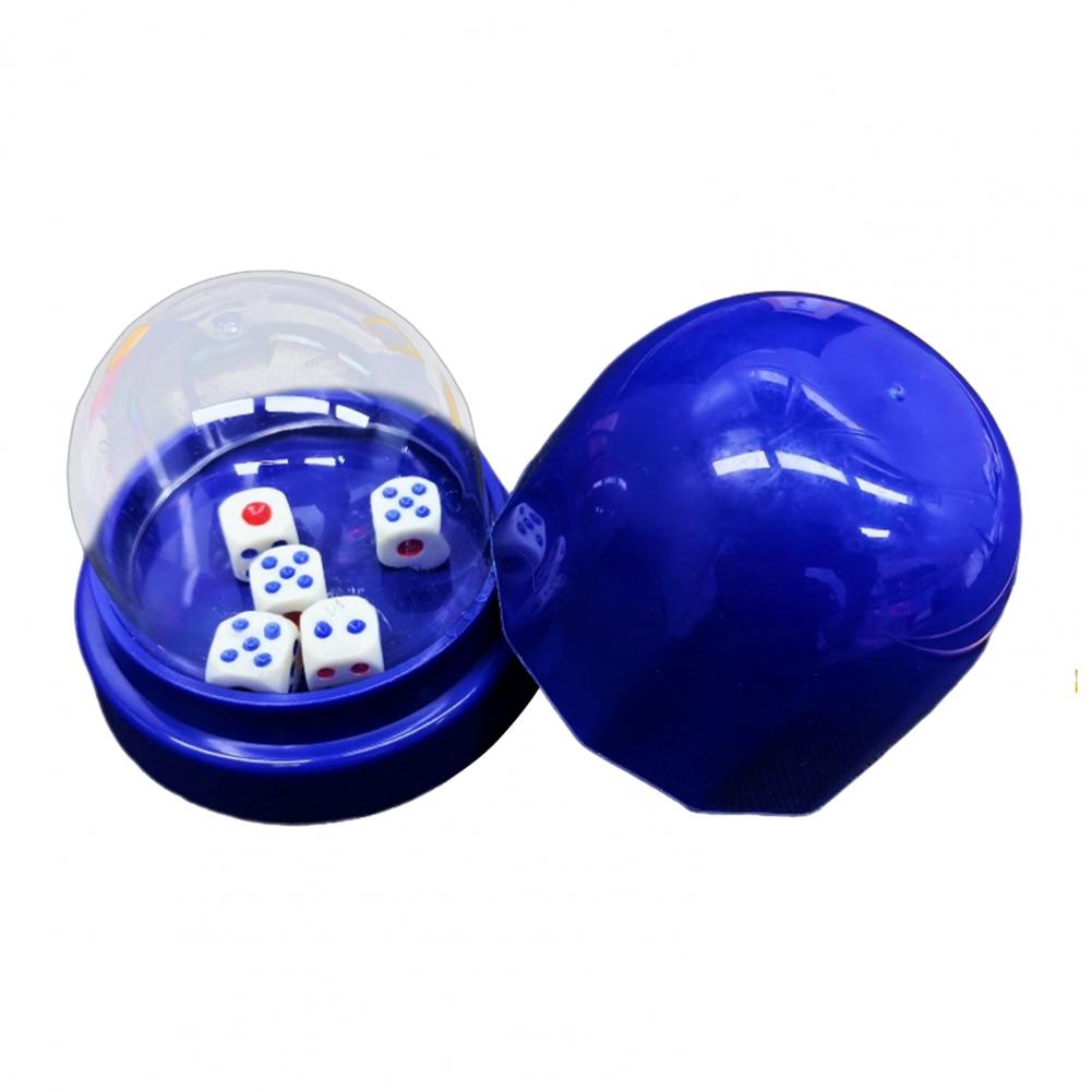 5 Dot Dice Manual Shaker Cup 1 Set Dice Cup With Clear Cover Base Adults Family Night Bar Party Gambling Drinking Board Game