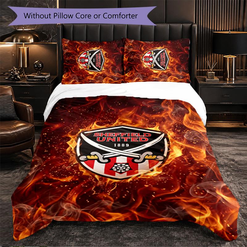 Set Biancheria da Letto Sheffield United Football 3 Pezzi Morbido Set Copripiumino con Federe Set Decorazione Camera da Letto per la Casa
