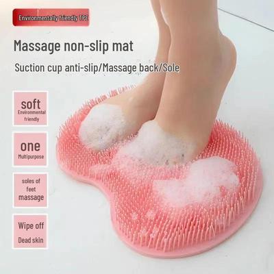 Faule Bad Fußmassage Matte: Fußwasch-, Reibe- und Rückenwaschbürste