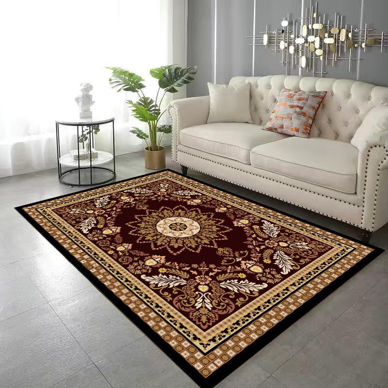 

Crystal Velvet Vintage Area Rug – Stain Resistant Living Room Carpet for Sofa & Coffee Table, Bedroom Bedside Floor Mat 60*90cm