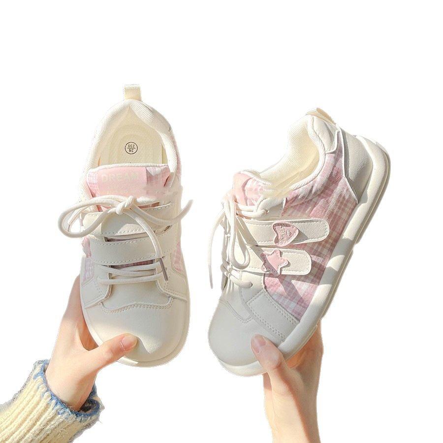 Korean high-value Velcro board shoes women's 2025 new spring versatile shoes platform-soled retro German training white shoes