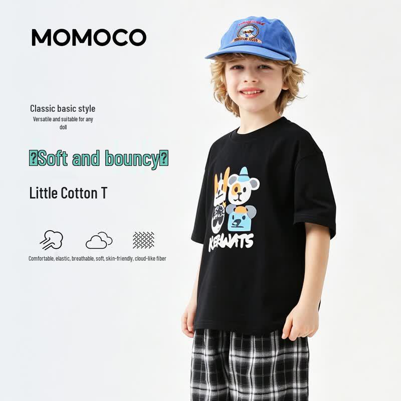 MOMOCO Boys  2026 Summer Fashion Graffiti T-shirt 140