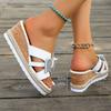 Fashion Shiny Bow Decor Wedge Sandals for Women Summer 2025 Fashion White Platform Slippers Woman Thick Sole Non Slip Beach Slides 36-42