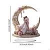 2D Flat Moon Newlyweds Acrylic Sign Decorative Plaque with Base Bride and Groom Artwork Tabletop