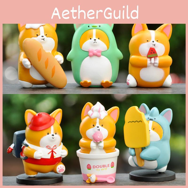 Charming Anime Style Shiba Inu Corgi Model Cute Collectible For Room Decor