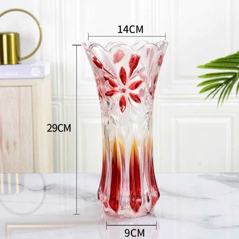 Luxuriöse, leicht transparente Glasvase für frische Blumenarrangements – Kreative hydroponische Heimdekoration