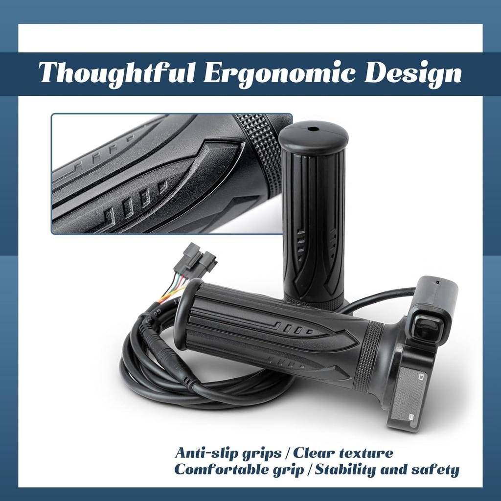 48V Throttle Display Accelerator Grip Replacement for Jetson Haze Folding EBike for DYU Y16 Electric Bicycle, with Cruise Control Function Key and