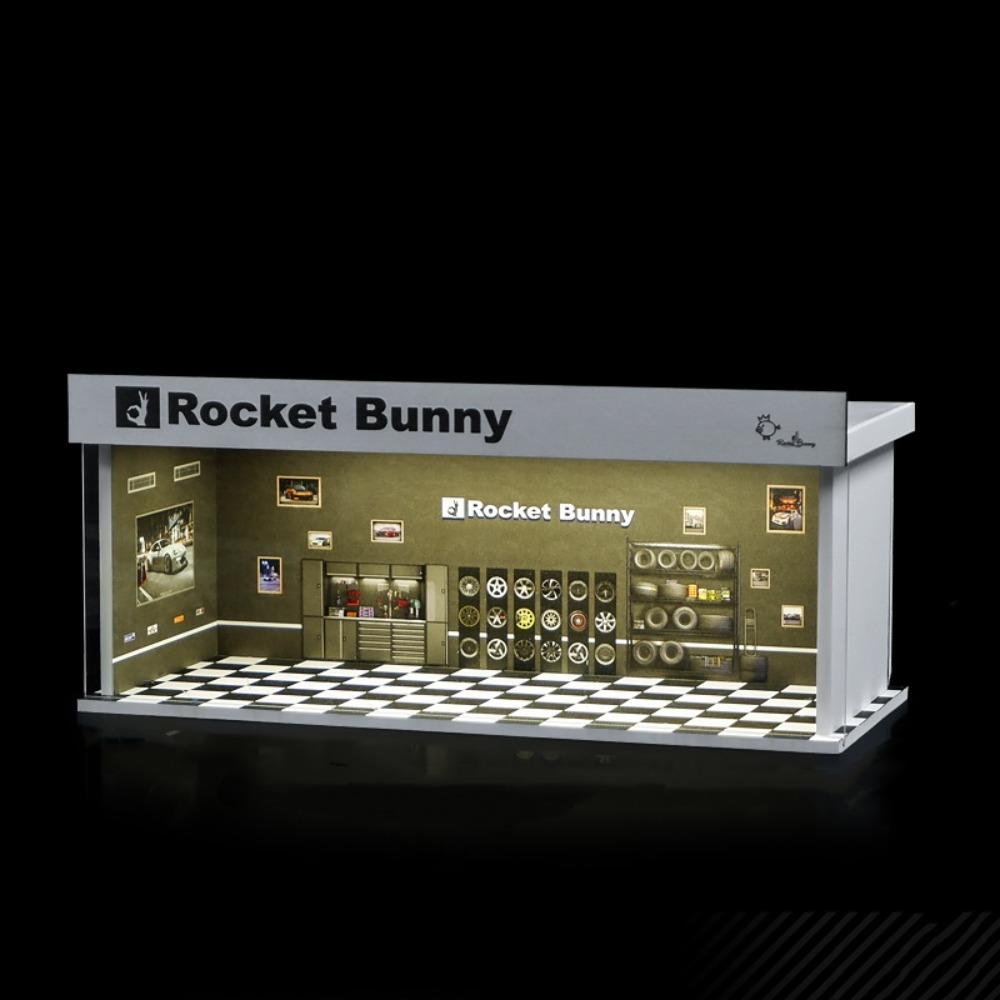 

Версия с подсветкой Модель гаражной сцены Масштаб 1/64 Коробка-витрина для моделей автомобилей Коллекционные игрушки Rocket Bunny