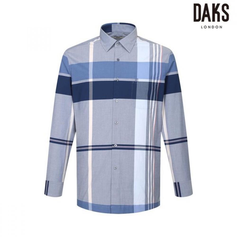 DakS Men S Cotton Blend Big Check Regular Fit Shirt dmp3Shcl140n1 navy/95