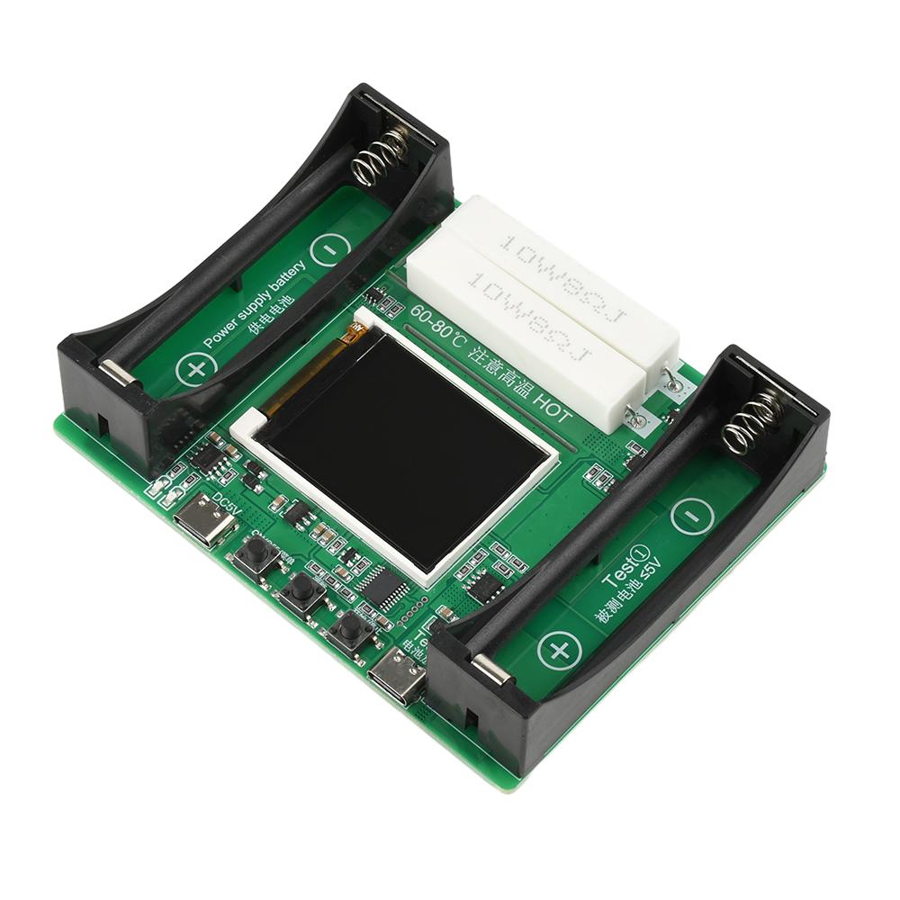 2-Channel 18650 Lithium Battery Capacity Tester MAh MWh Capacity Division Internal Resistance Measuring Module Type-C Tester 2-Channel