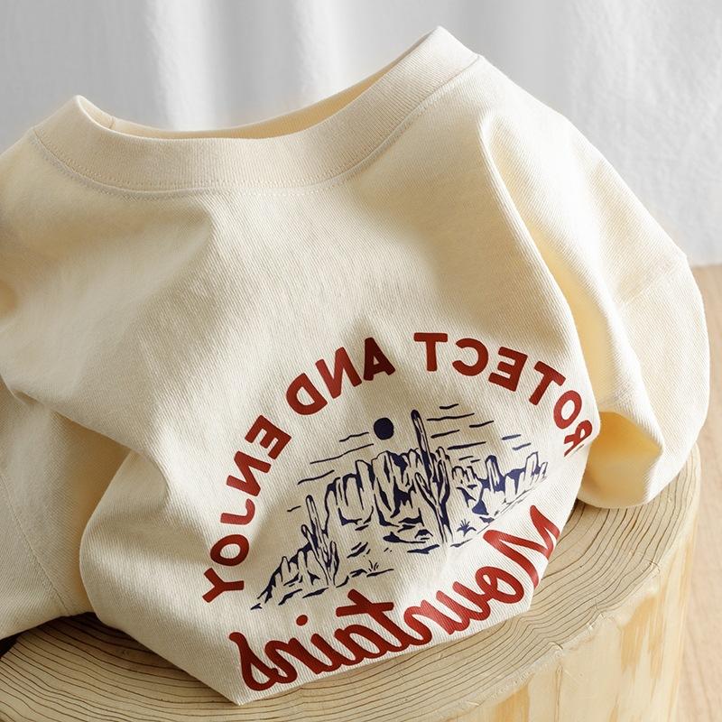 Cotton Printed T-shirt Women's Summer Short Sleeve Plus Size Loose Top