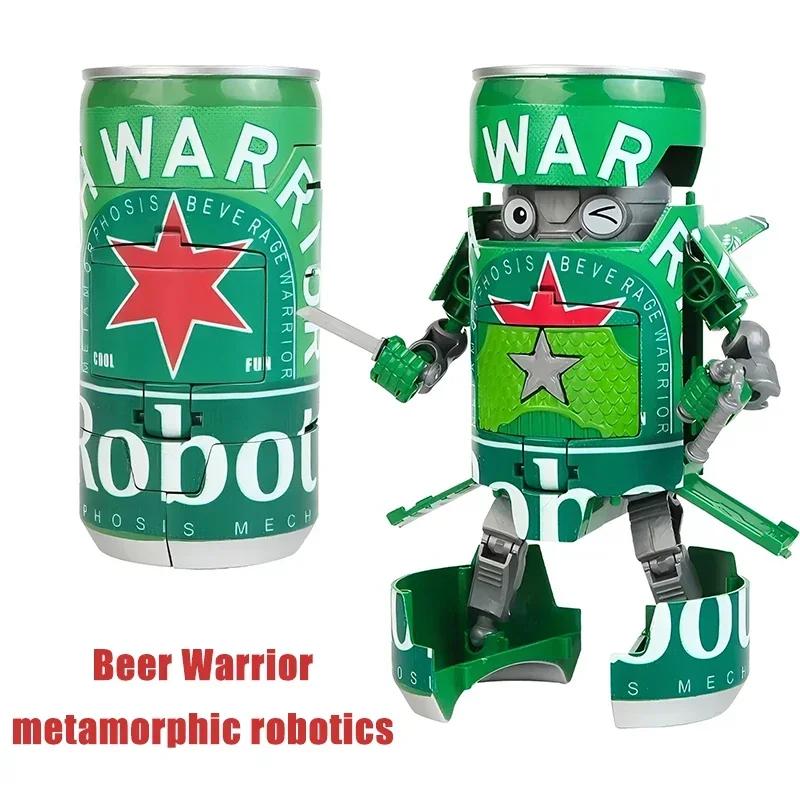 Beer Deformed Robot Action Figure Cartoon Deformation Robot Creative Warrior Model Deformation Educational Toys