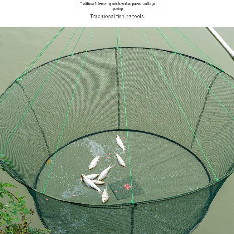 Collapsible Round Fishing Cage: Shrimp, Fish, Lobster Net with Single-Hand Throw Design