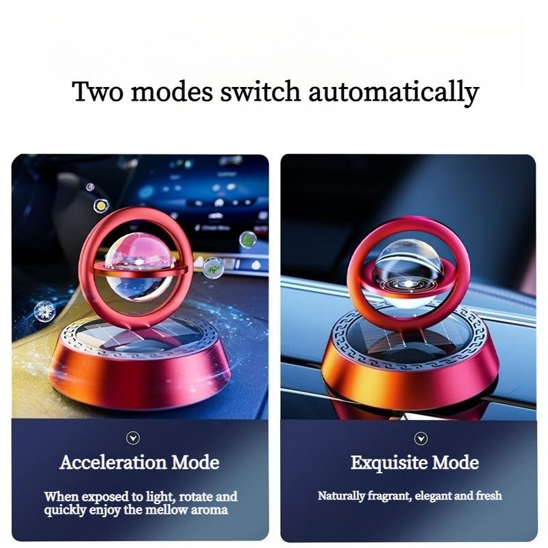 1PACK Creative Star Ring Solar Rotating Car Perfume Car Aromatherapy Suspension Ornament Car Decoration