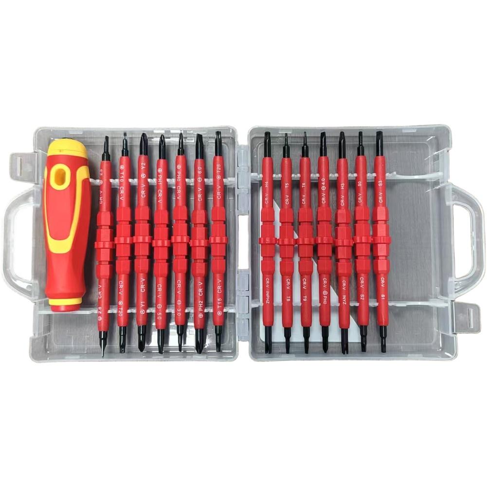 28in1 Magnetic Insulated Electrician Screwdriver Set Insulation 1000v RepairTool Insulated Electrician Screwdriver Set
