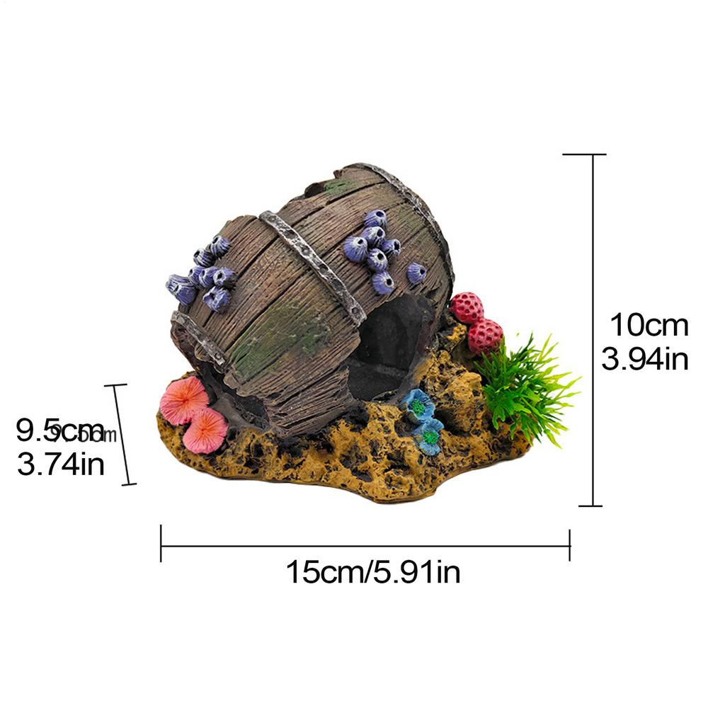 Fish Tank House Shrimp Cave Aquarium Hide Resin Fish Tank Cave Aquarium Cave Wine Barrel Shrimp Hide Fish Hide Landscape Fish