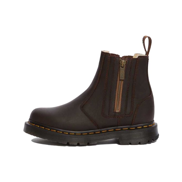 Dr. Martens 2976 Wintergrip Round Toe Zip Ankle Boots Women Boots Dark-Brown 24017201