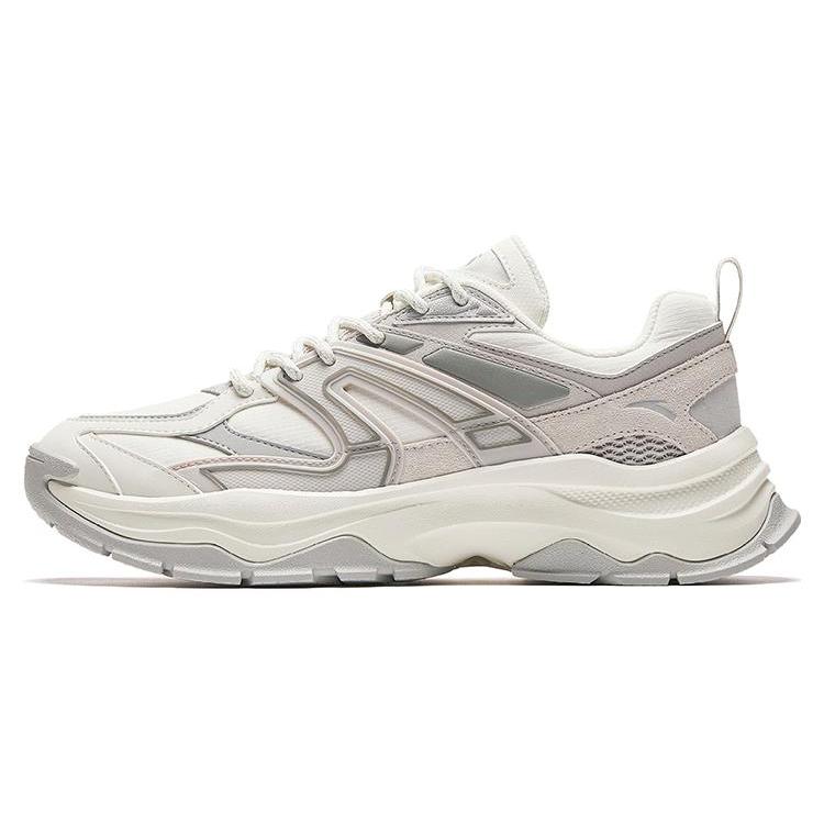 Anta Hot Comfortable Cushioning, Wear Resistant Low top Casual Shoes Men's White Gray 912348806-1