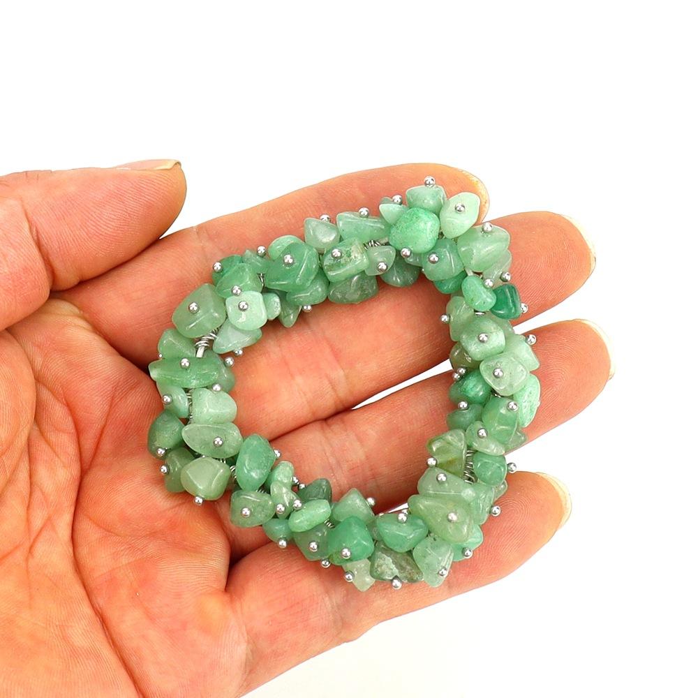 Creative Multi-Color Handmade Curved Needle Natural Irregular Crystal Gravel Elastic Bracelet Bracelet B93