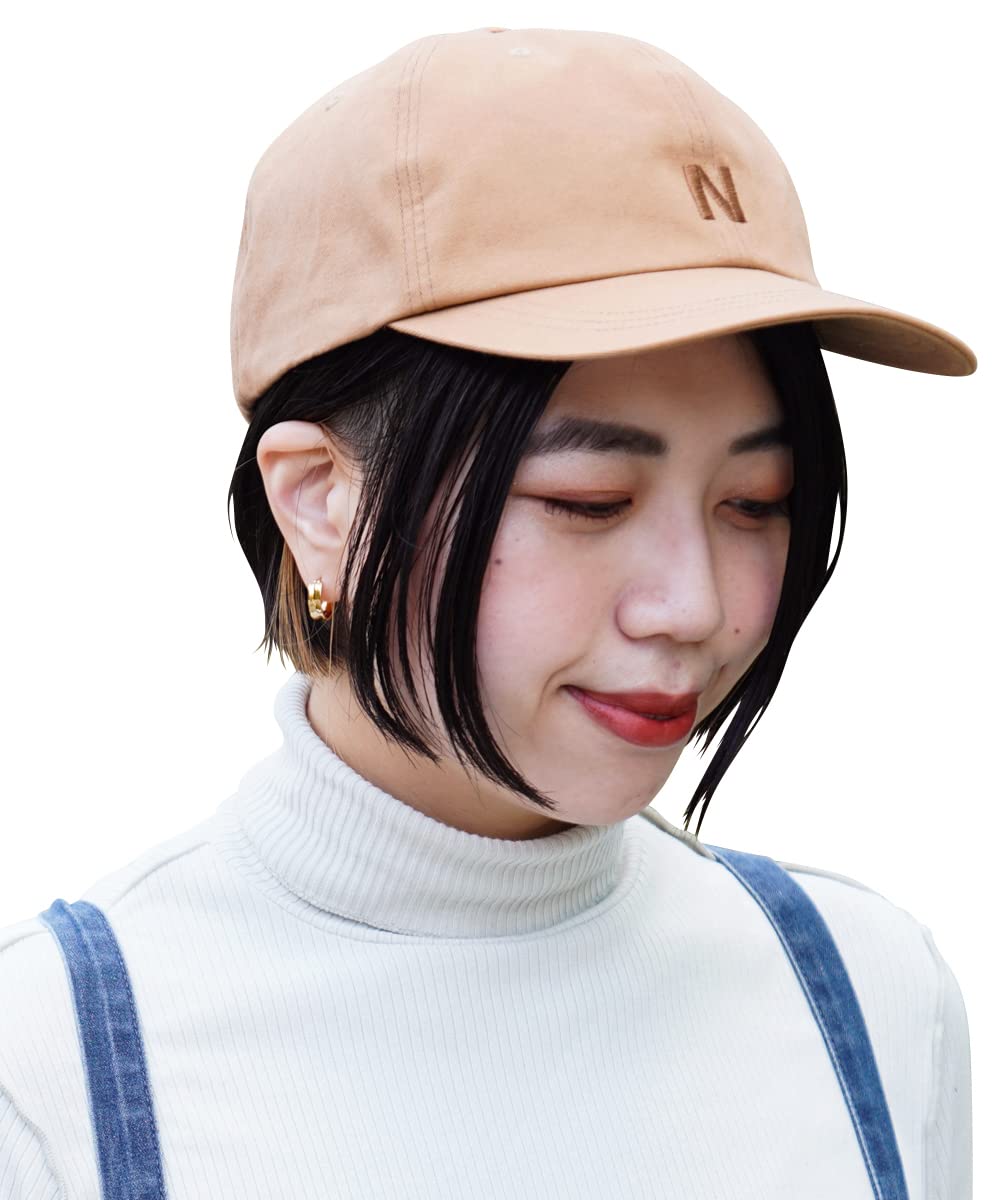 

Fukabori Logo Twill Cap Hat Deep Large Size Unisex UV Protection Baseball Cap Cotton Beige [Nakota] Men s Women s 58-64cm