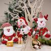 Christmas Ornaments 3 Pieces Santa Claus Snowman Elk Holiday Doll Hangable Christmas Tree Decorations for Party Planners Home