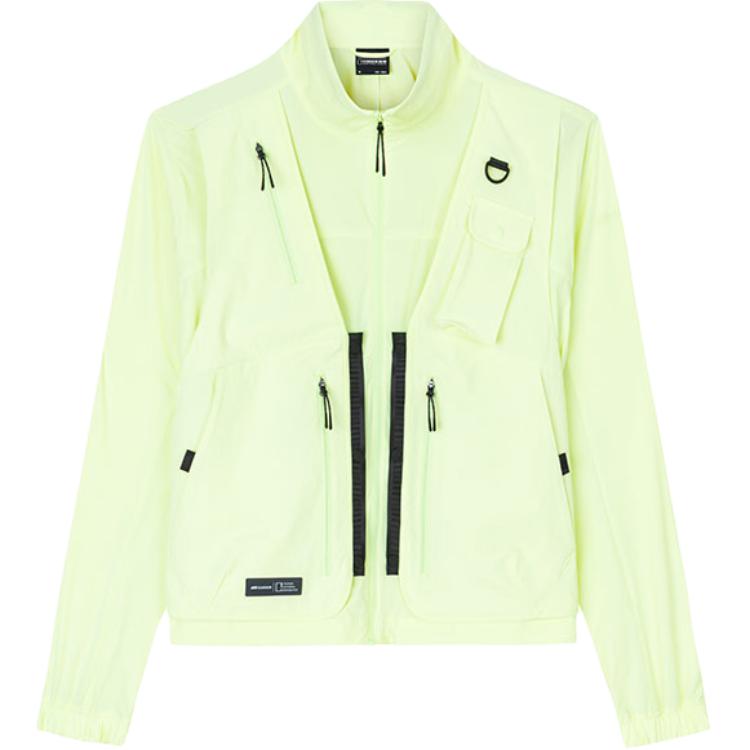 Anta Champion Outdoor Series Three-Proof Woven Stand Collar Climbing Jacket Women Jacket Light-Yellow Green 162420616-2