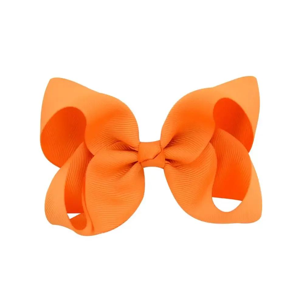 3/4/6/8inch  Boutique Handmade Colorful Solid Ribbon Grosgrain Hair Bow with Clips for Kids Girls Hair Accessories