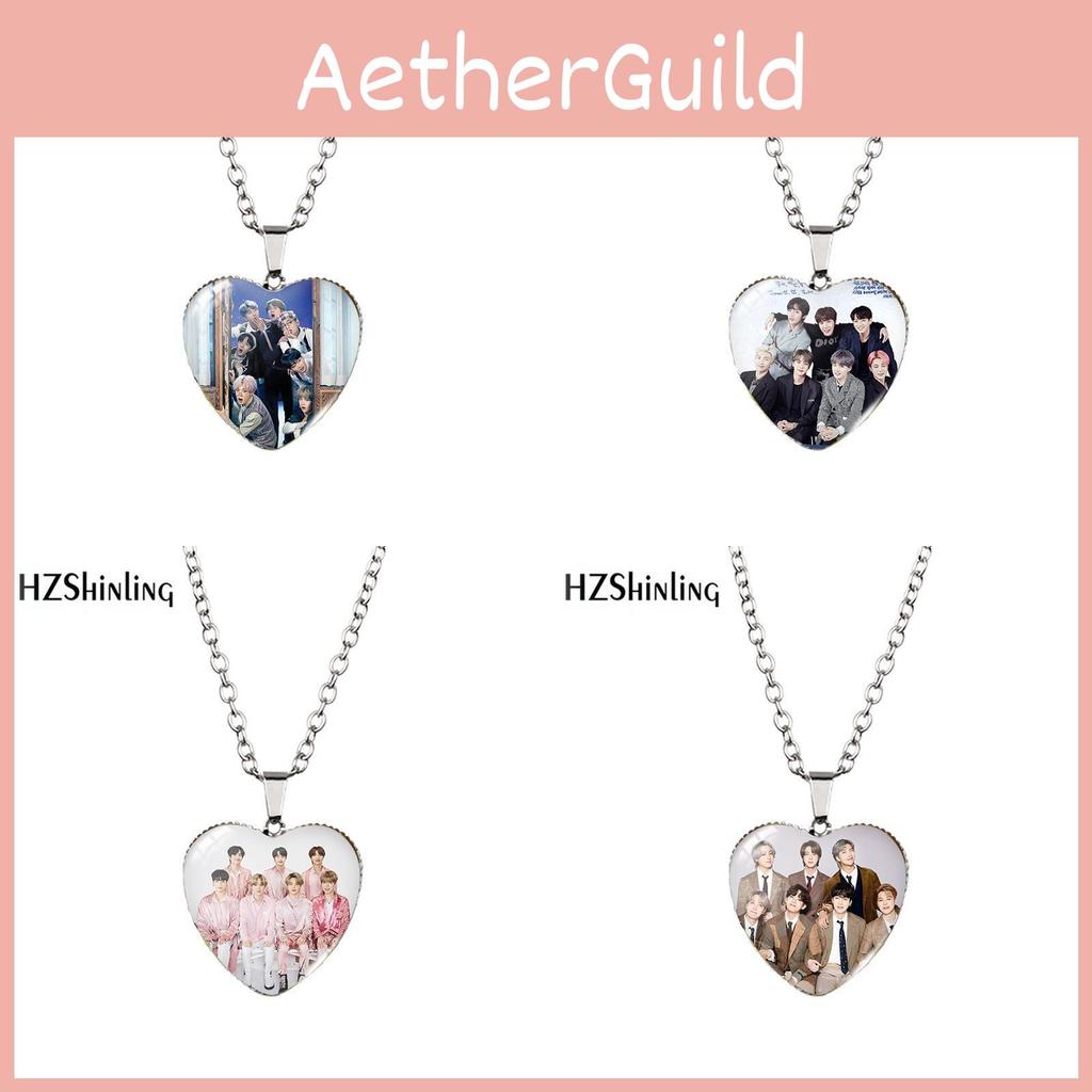 Stunning Heart-shaped Bts Necklace With Colorful Gemstones For Fashion Enthusiasts
