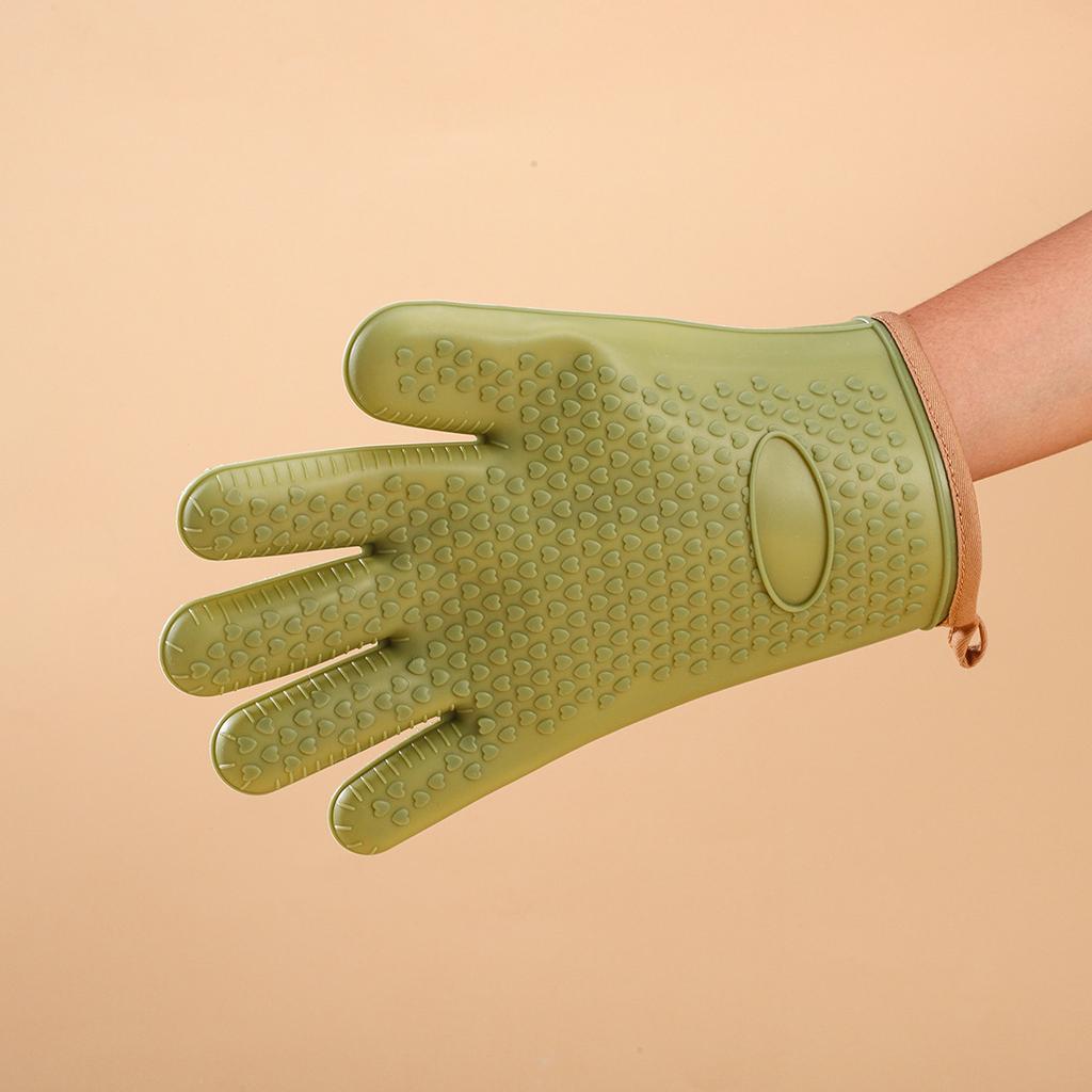 1PCS Anti-scald Thickened Silicone Gloves Heat Resistant Microwave Oven Baking Gloves BBQ Gloves Anti-slip Heat Insulation Mitts