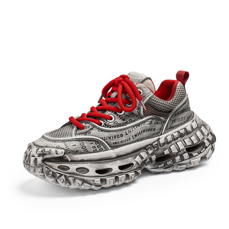 Shoes summer new youth thick-soled heightening sports casual shoes outdoor breathable mesh dad shoes