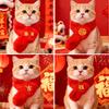 New Year's Day pet scarf winter cartoon warm dog neck cover Chinese red cold cat scarf bib