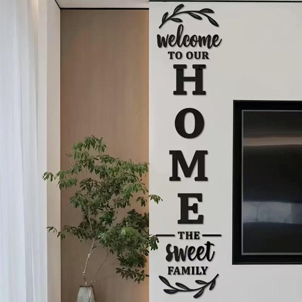 DIY Self-Adhesive Family Mirror Wall Sticker for Home Entrance Decor