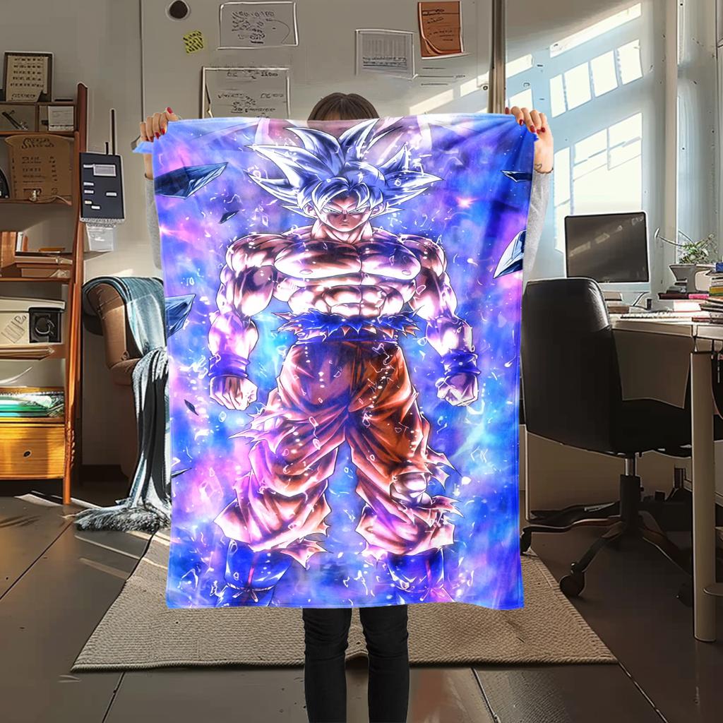 1 vnt. „Dragon Ball Super“ spausdinta flanelinė antklodė, aukštos kokybės, visų sezonų, namų dekoras, šiluma ir komfortas, puikiai tinka Kalėdų dovanoms