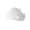 M-Modern-Alarm Clock Cloud Clock Bedside Snooze Small Alarm Clock Student Calendar Luminous LED Voice Digital USB Home Clock A