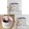 Bear Print Cotton Storage Basket With Foldable Design For Office And Desk Organization