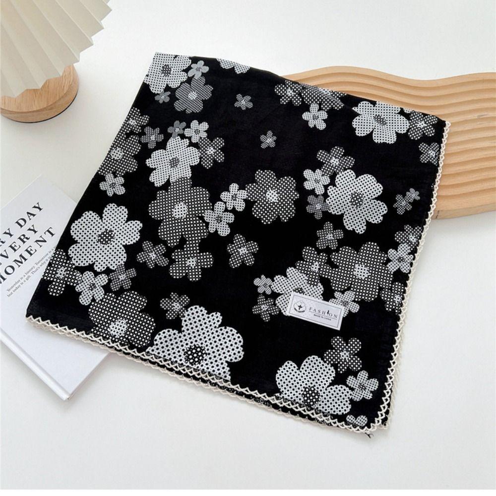 Floral Cotton Linen Print Scarves Scarf Hair Band Square Handkerchief  Scarf Accessories