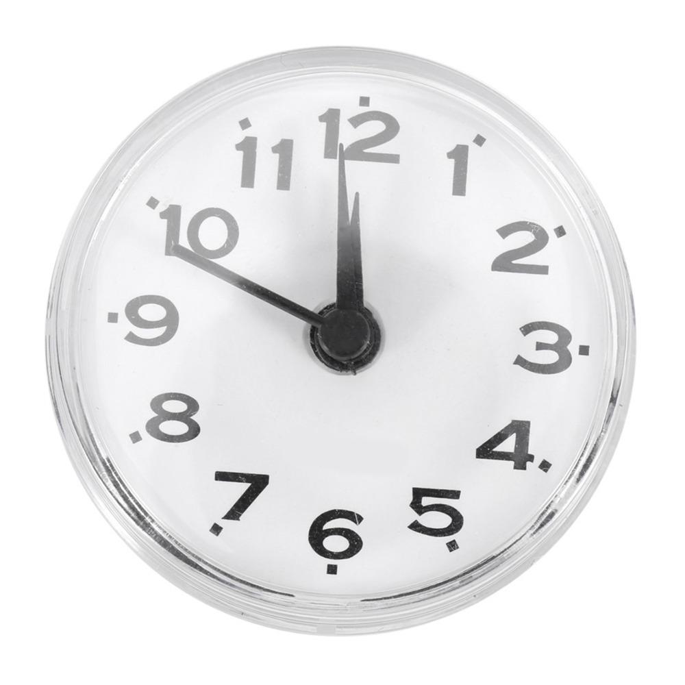 silicone Suction Cup Clock Clear Mirror Bathroom Clock Decoration Mirror Display Clock Sauna