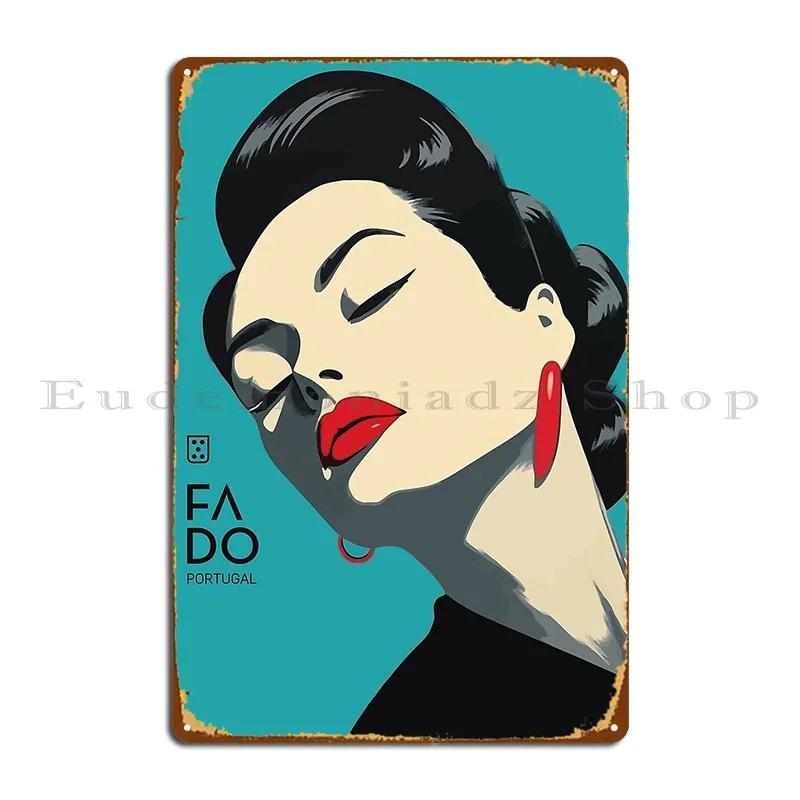 Fado Fadista Singer ArtCBa Portugal Metal Sign Poster Pub Painting Wall Decor Custom Wall Decor Tin Sign Poster