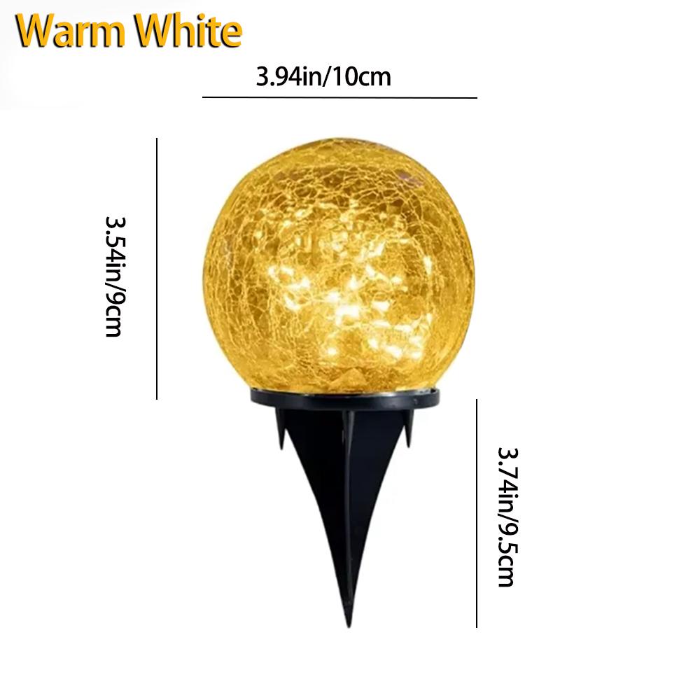 Solar Crackle Glass Jar LED String Lights IP65 Waterproof Warm White Color Fairy Lights Hanging Outdoor Garden Patio Lawn Decor