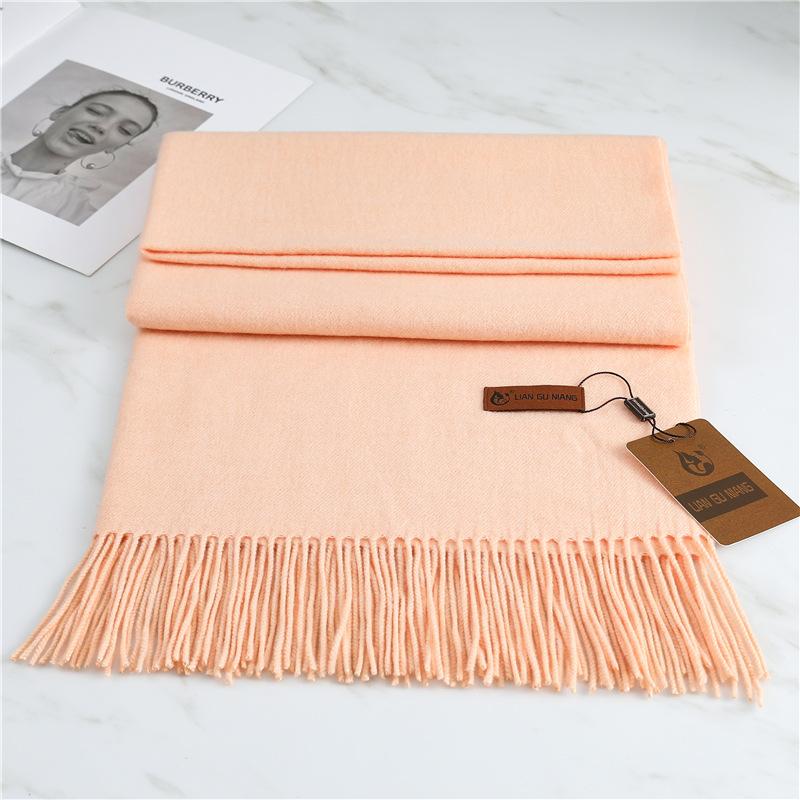 Scarf Imitation Cashmere 29 Colors Thick Warm Solid Color Scarf Shawl Women'S Winter Fashion Tassel Versatile Scarf Men