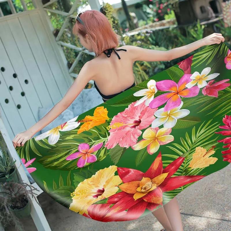 Summer Tropical Animal Beach Towel Flamingo Bird Bath Towel Sport Travel Gym Yoga Spa Towels Microfiber Quick Dry Swimming Cover