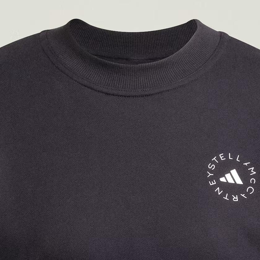 Adidas Stella McCartney FW24 Comfortable Minimalist Versatile Brand Logo Long Sleeve Sweatshirt Women Sweatshirt Black JJ0150