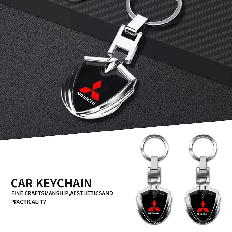 3D Metal Men Key Rings Car Emblem Keychain Car Accessories For Mitsubishi ASX Lancer L200 Pajero Sport Attrage Mirage Eclipse